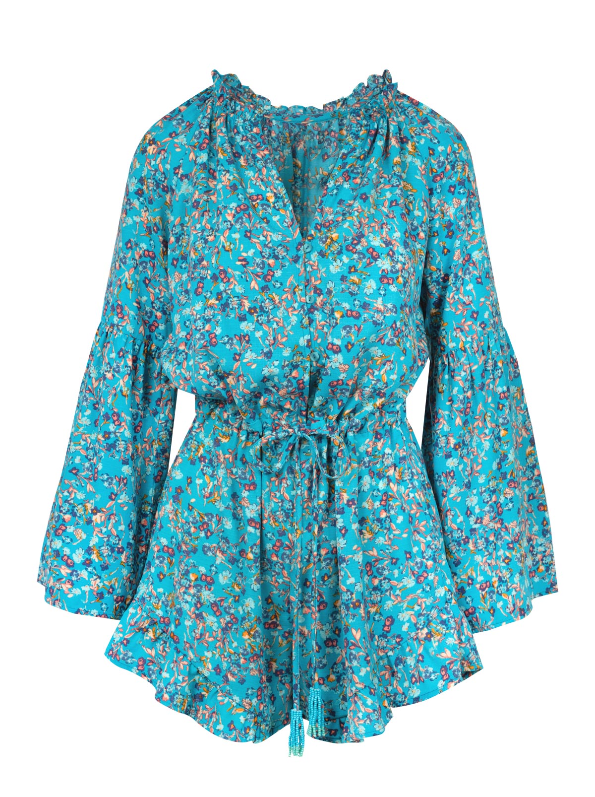 Aurelia Romper in Tile Blue Acrylic Ditsy - Jessica Simpson Discount
